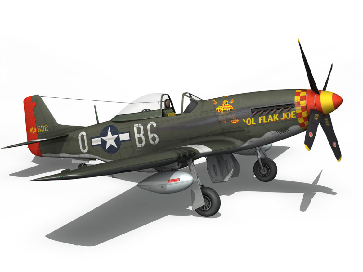 north american p-51d – ol flak joe 3d model 3ds fbx c4d lwo obj 280114