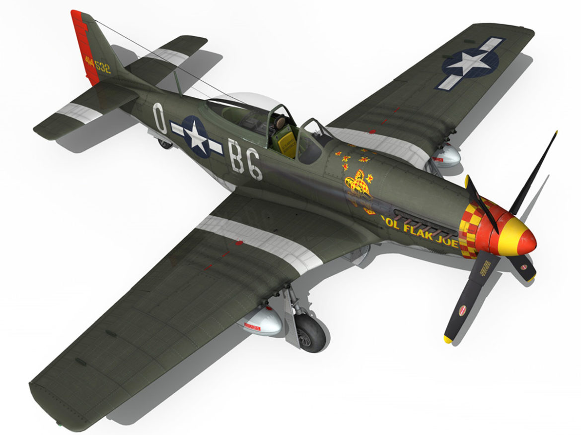north american p-51d – ol flak joe 3d model 3ds fbx c4d lwo obj 280115
