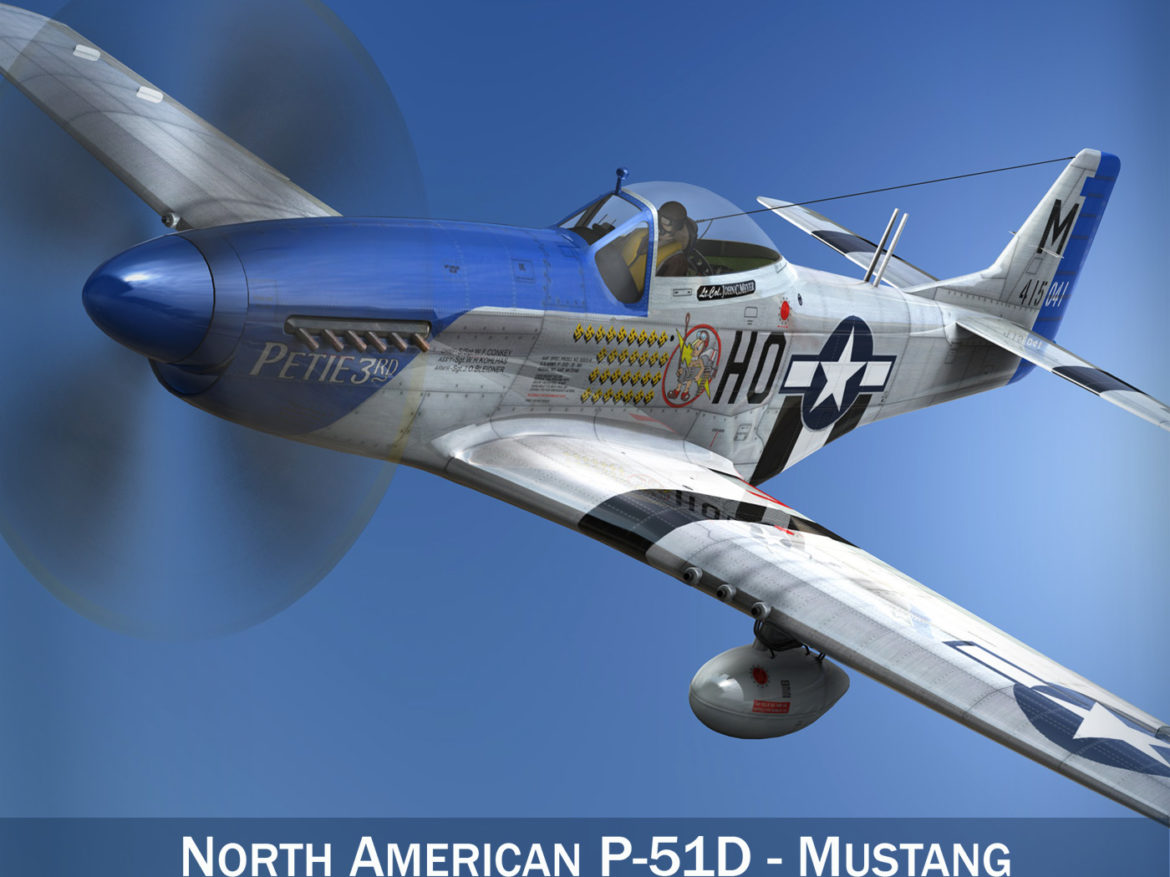 north american p-51d mustang – petie 3rd 3d model fbx c4d lwo obj 280127