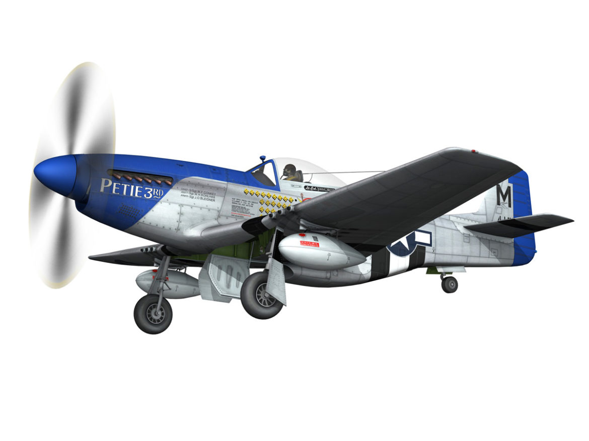 north american p-51d mustang – petie 3rd 3d model fbx c4d lwo obj 280134