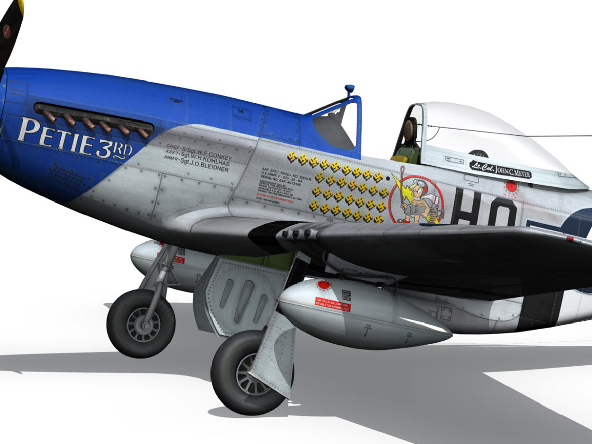 north american p-51d mustang – petie 3rd 3d model fbx c4d lwo obj 280137