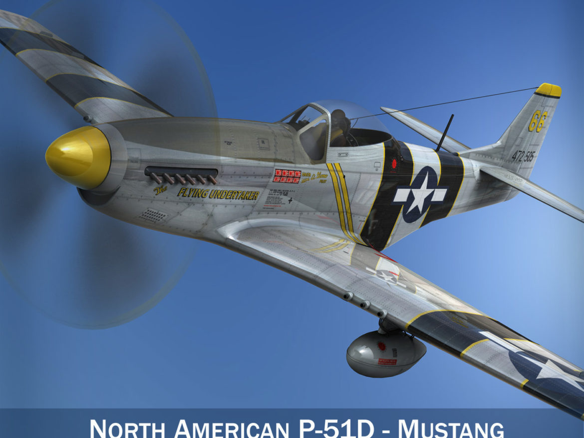 north american p-51d mustang – flying undertaker 3d model fbx c4d lwo obj 280155