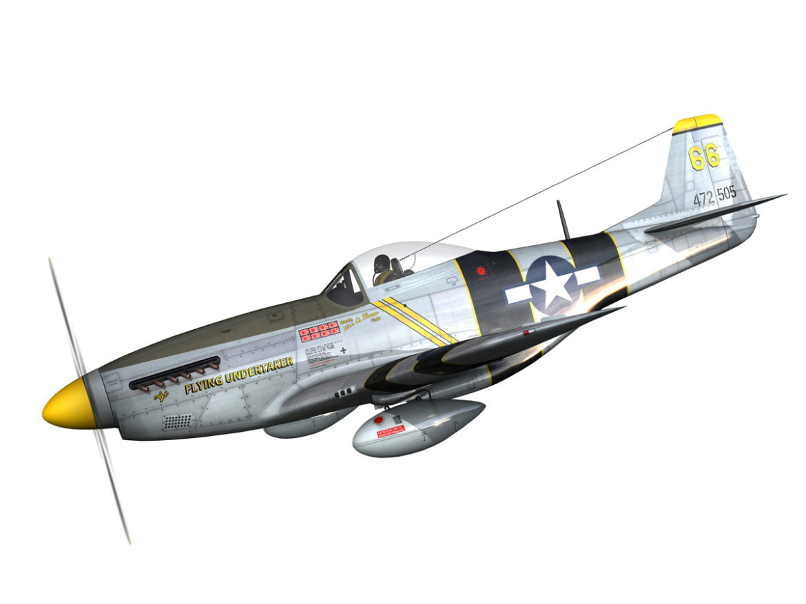 north american p-51d mustang – flying undertaker 3d model fbx c4d lwo obj 280156