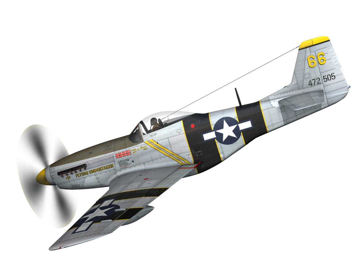 north american p-51d mustang – flying undertaker 3d model fbx c4d lwo obj 280159