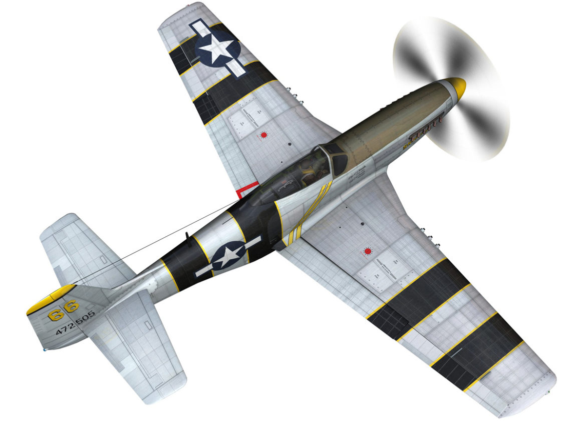 north american p-51d mustang – flying undertaker 3d model fbx c4d lwo obj 280160