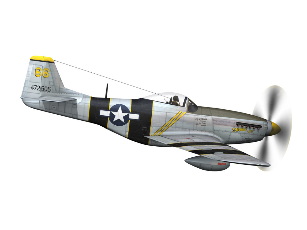 north american p-51d mustang – flying undertaker 3d model fbx c4d lwo obj 280161