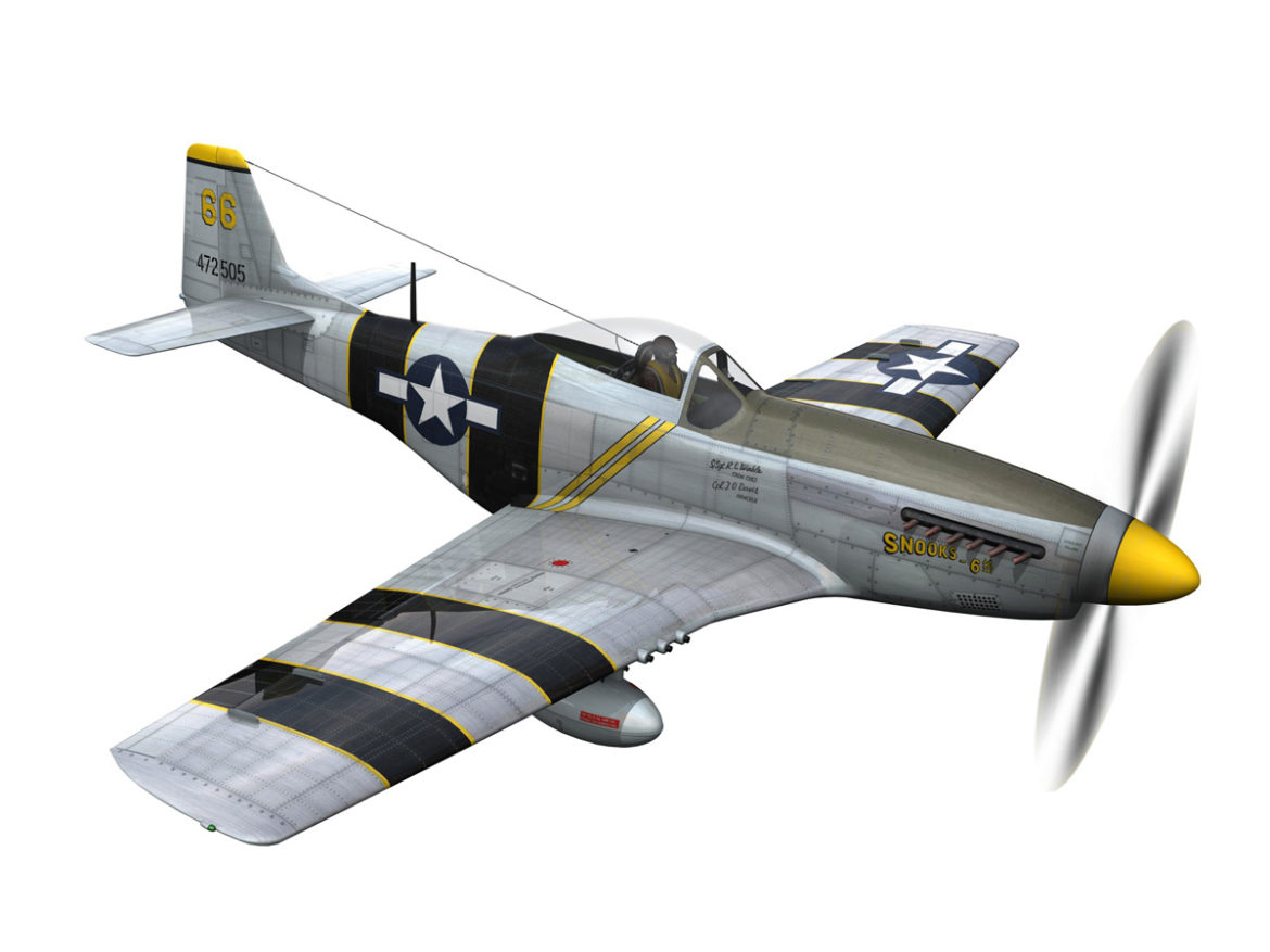north american p-51d mustang – flying undertaker 3d model fbx c4d lwo obj 280163