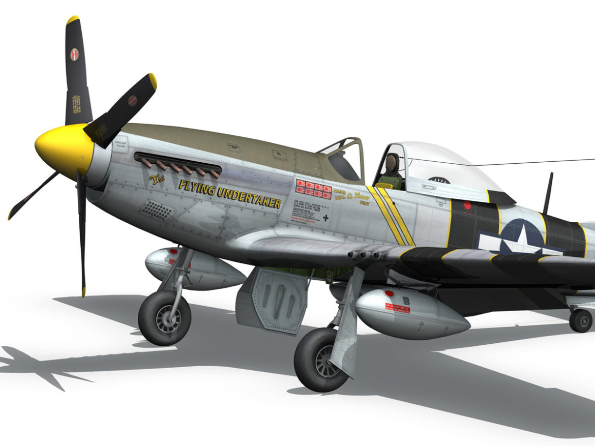 north american p-51d mustang – flying undertaker 3d model fbx c4d lwo obj 280164
