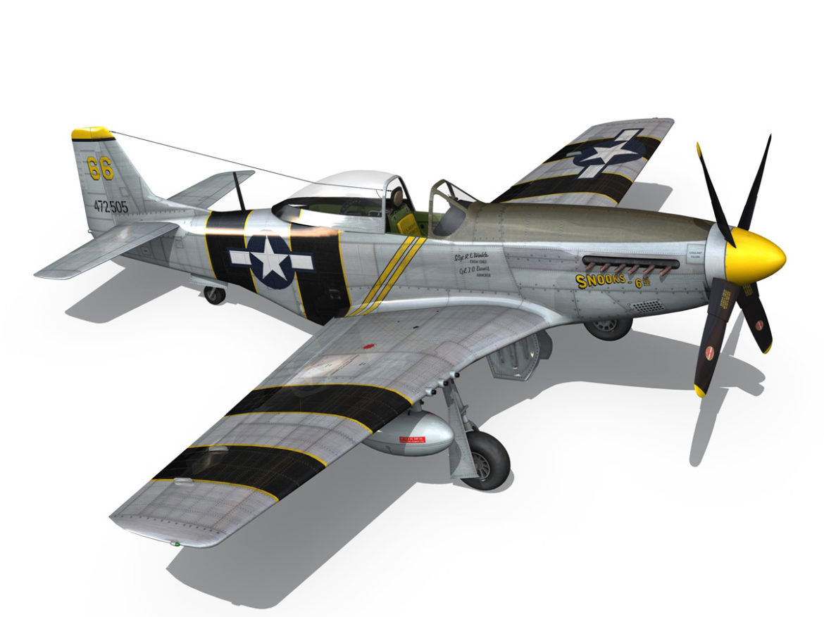 north american p-51d mustang – flying undertaker 3d model fbx c4d lwo obj 280168