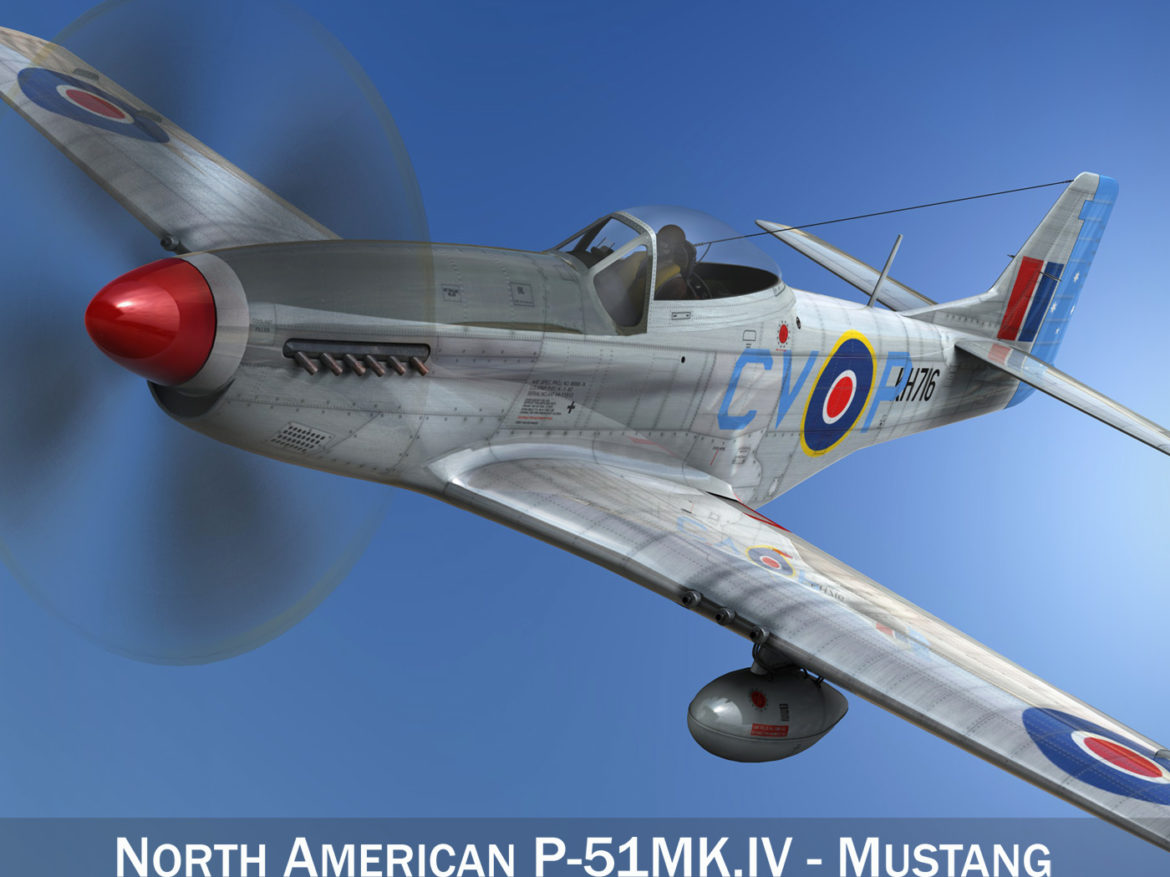 north american p-51k mustang mk.iv – raaf 3d model fbx c4d lwo obj 280271