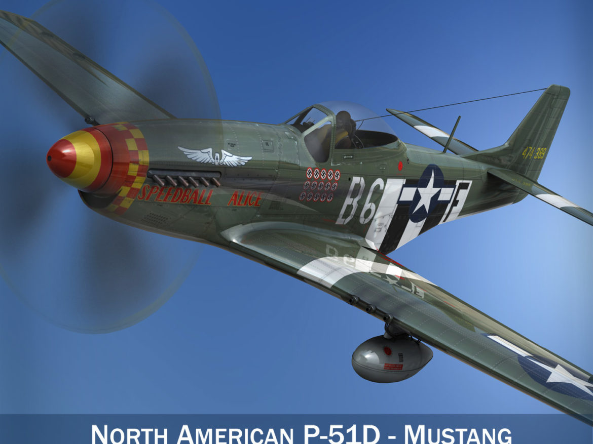 north american p-51d mustang – speedball alice 3d model fbx c4d lwo obj 280309