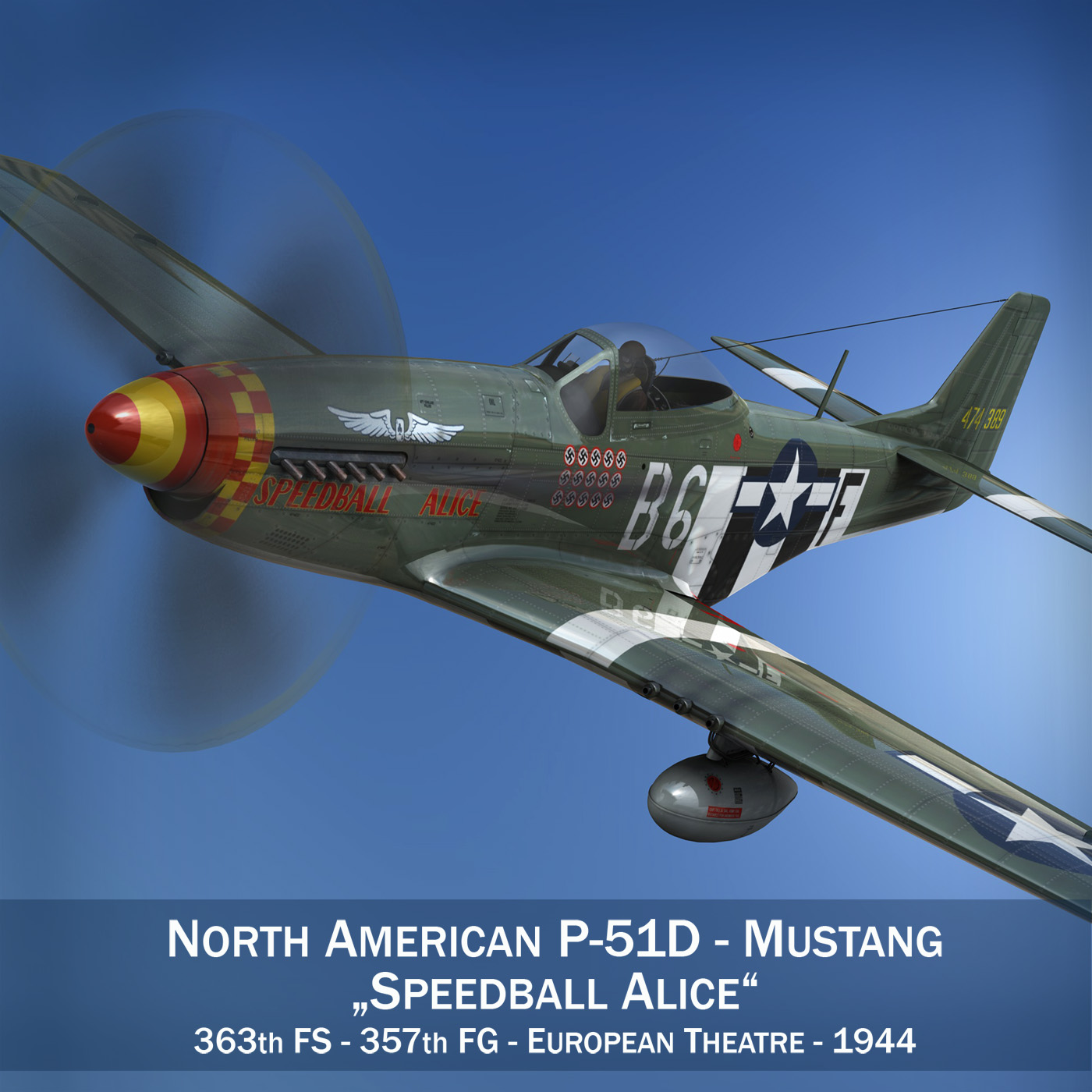 north american p-51d mustang – speedball alice 3d model fbx c4d lwo obj 280309
