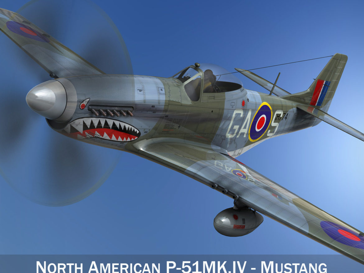 north american p-51k mustang mk.iv – raf 3d model fbx c4d lwo obj 280336
