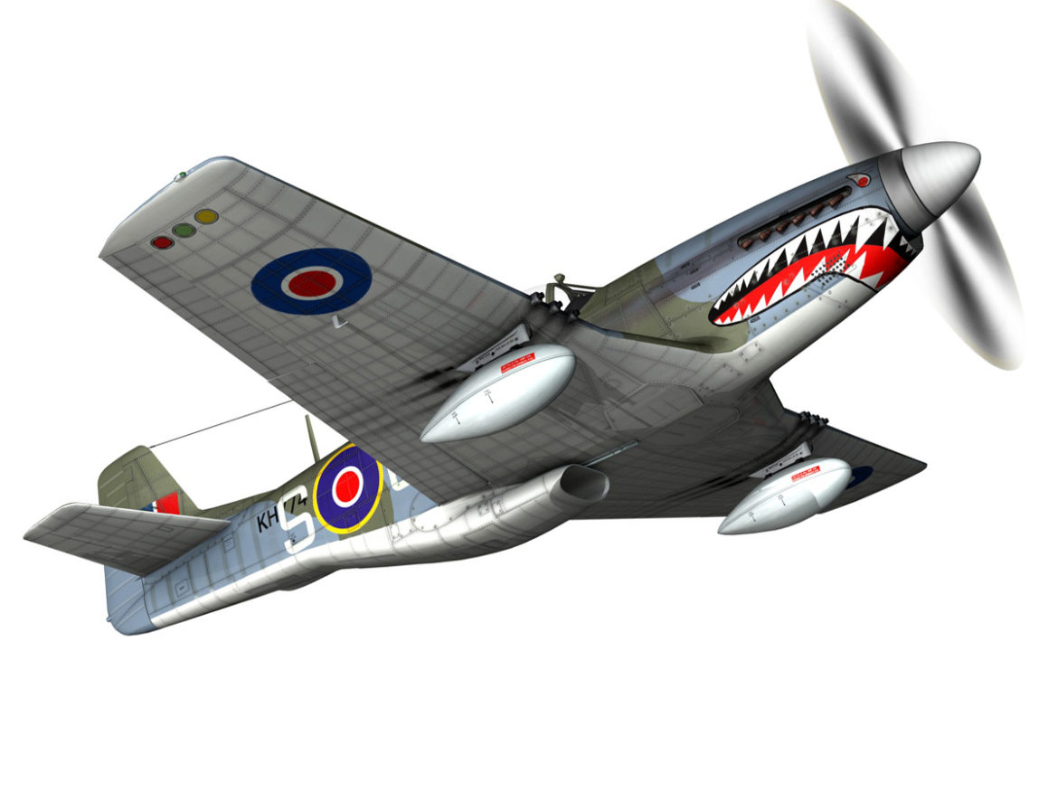 north american p-51k mustang mk.iv – raf 3d model fbx c4d lwo obj 280343