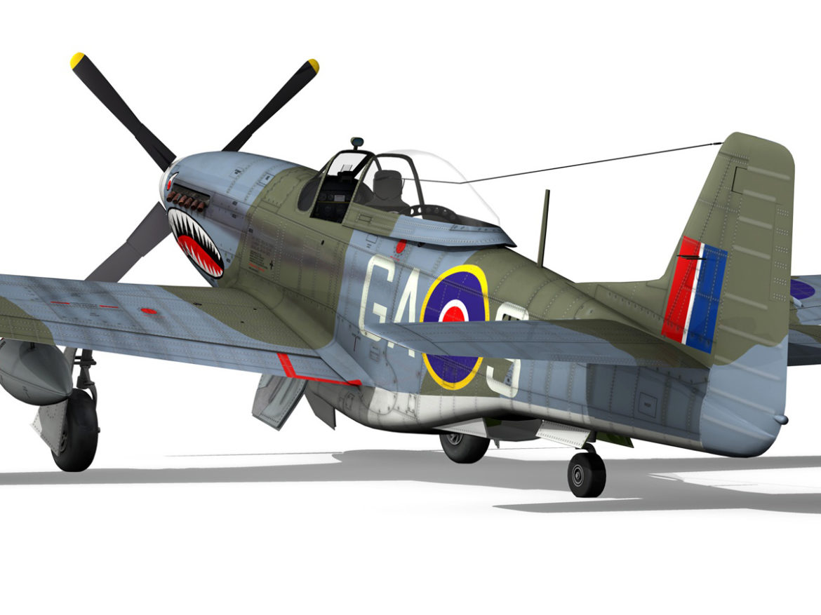 north american p-51k mustang mk.iv – raf 3d model fbx c4d lwo obj 280348