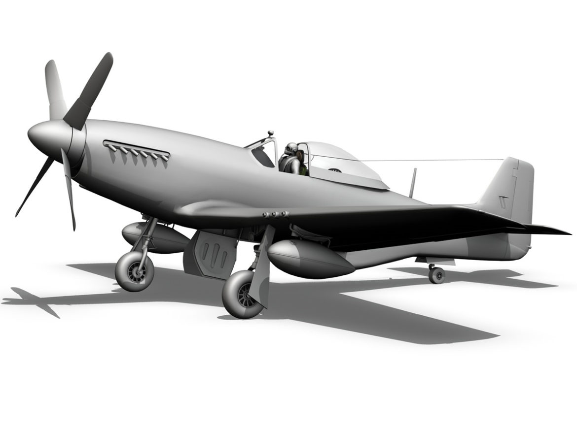 north american p-51k mustang mk.iv – raf 3d model fbx c4d lwo obj 280353