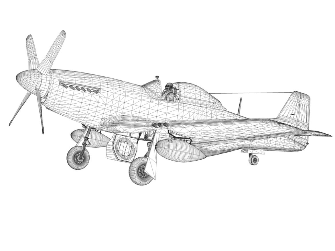 north american p-51k mustang mk.iv – raf 3d model fbx c4d lwo obj 280354