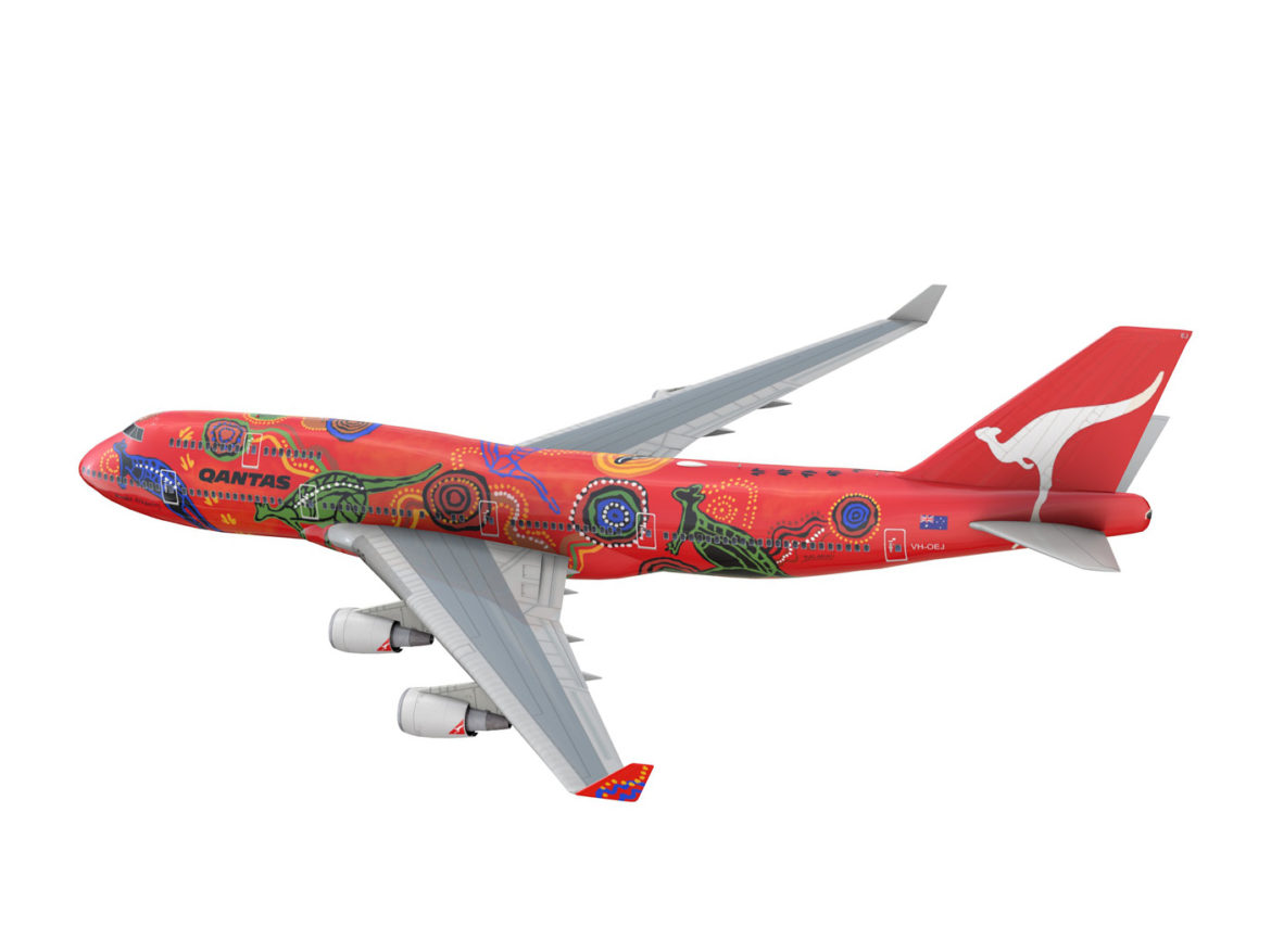 boeing 747 qantas wunala dreaming 3d model 3ds fbx c4d lwo obj 281784