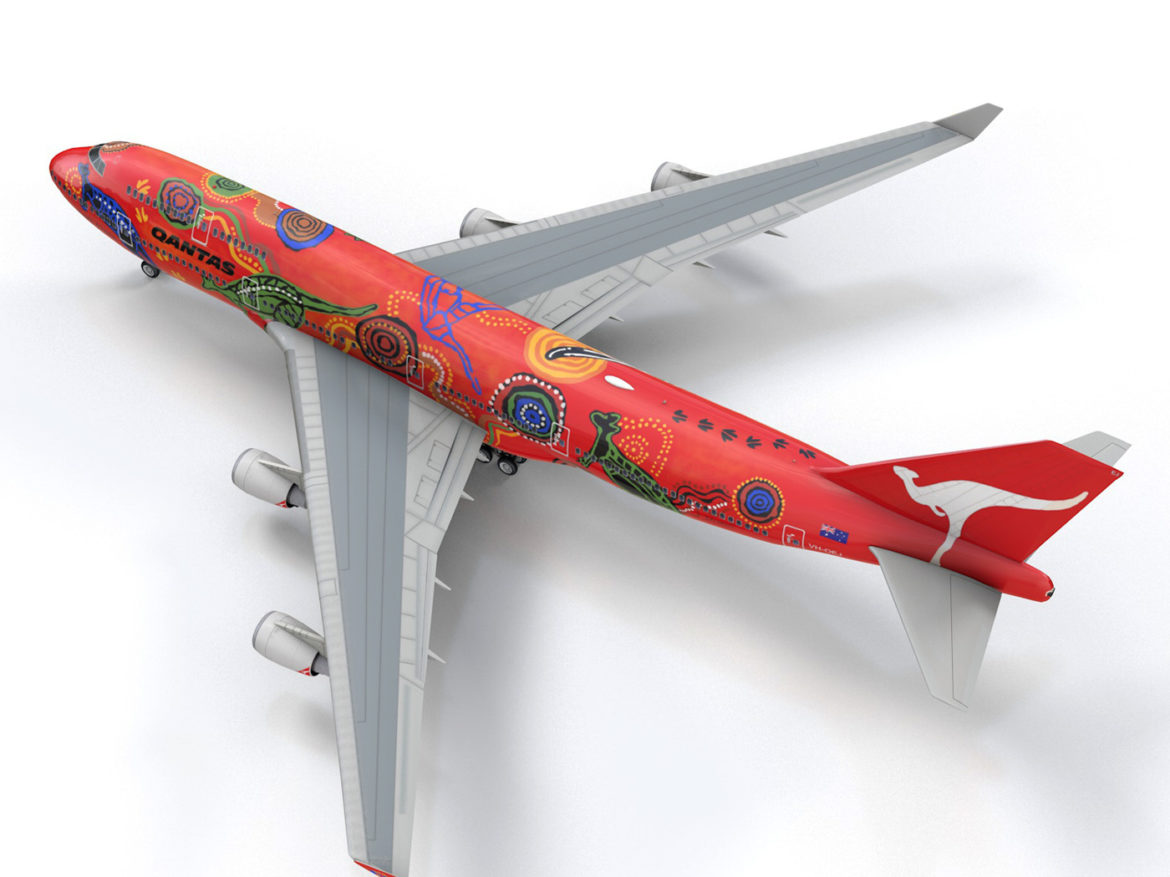 boeing 747 qantas wunala dreaming 3d model 3ds fbx c4d lwo obj 281794