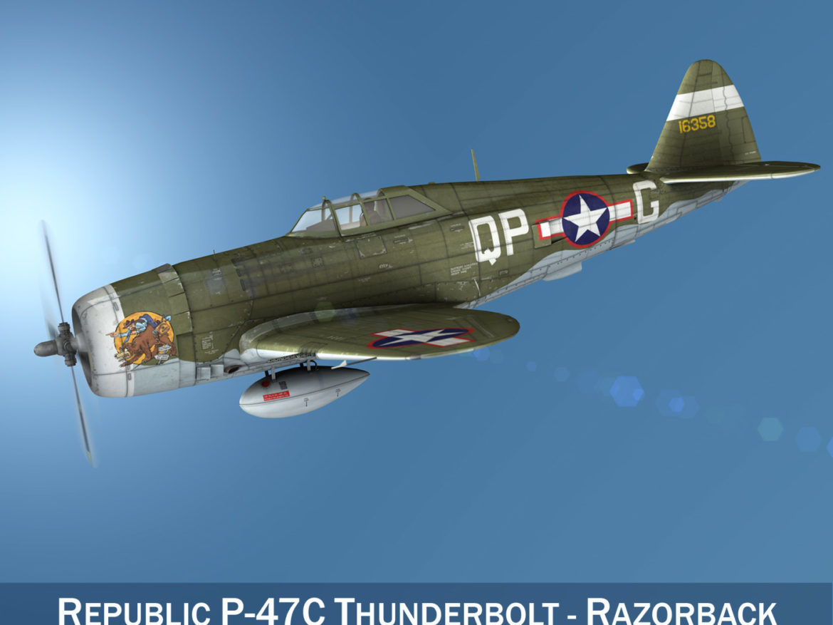 republic p-47c thunderbolt – california or bust 3d model 3ds fbx c4d lwo obj 281805