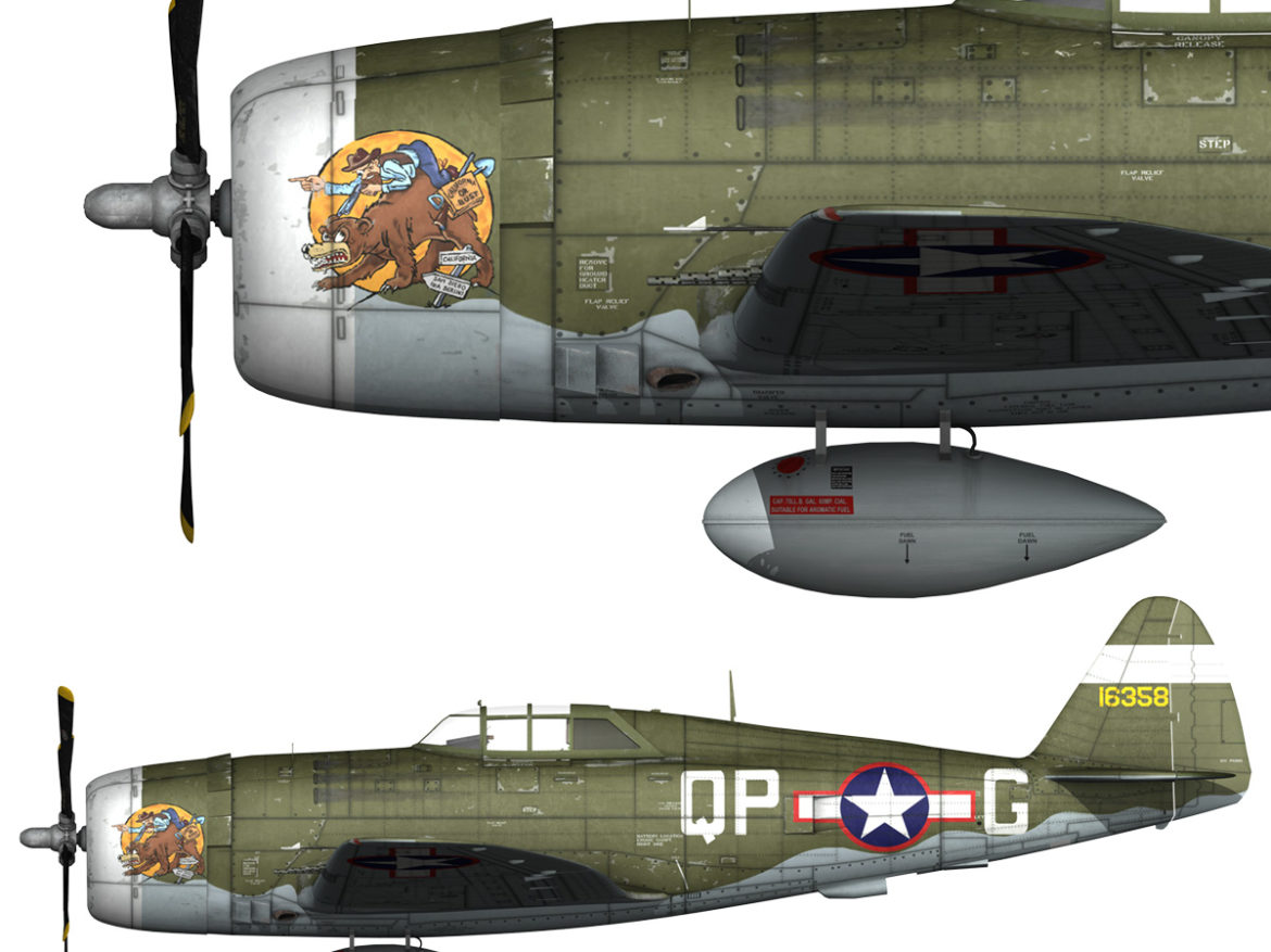 republic p-47c thunderbolt – california or bust 3d model 3ds fbx c4d lwo obj 281806