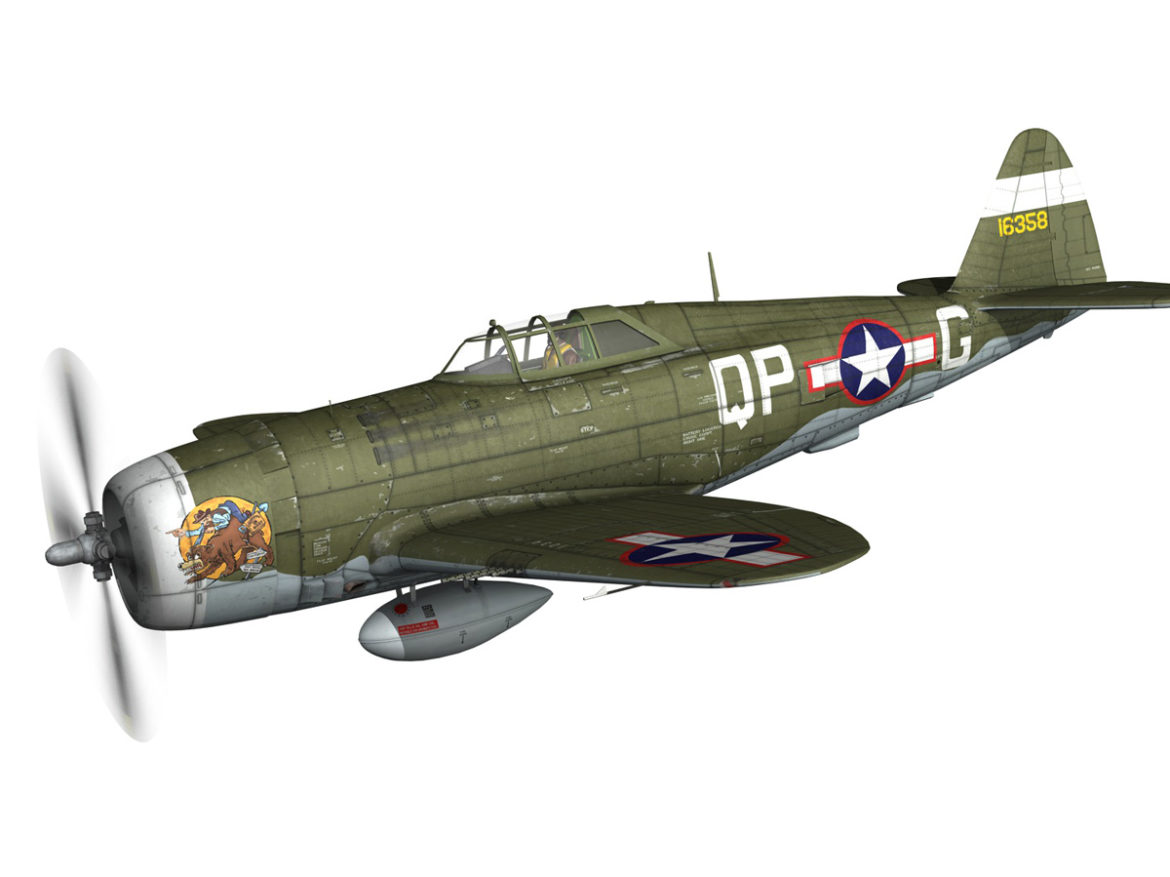 republic p-47c thunderbolt – california or bust 3d model 3ds fbx c4d lwo obj 281807