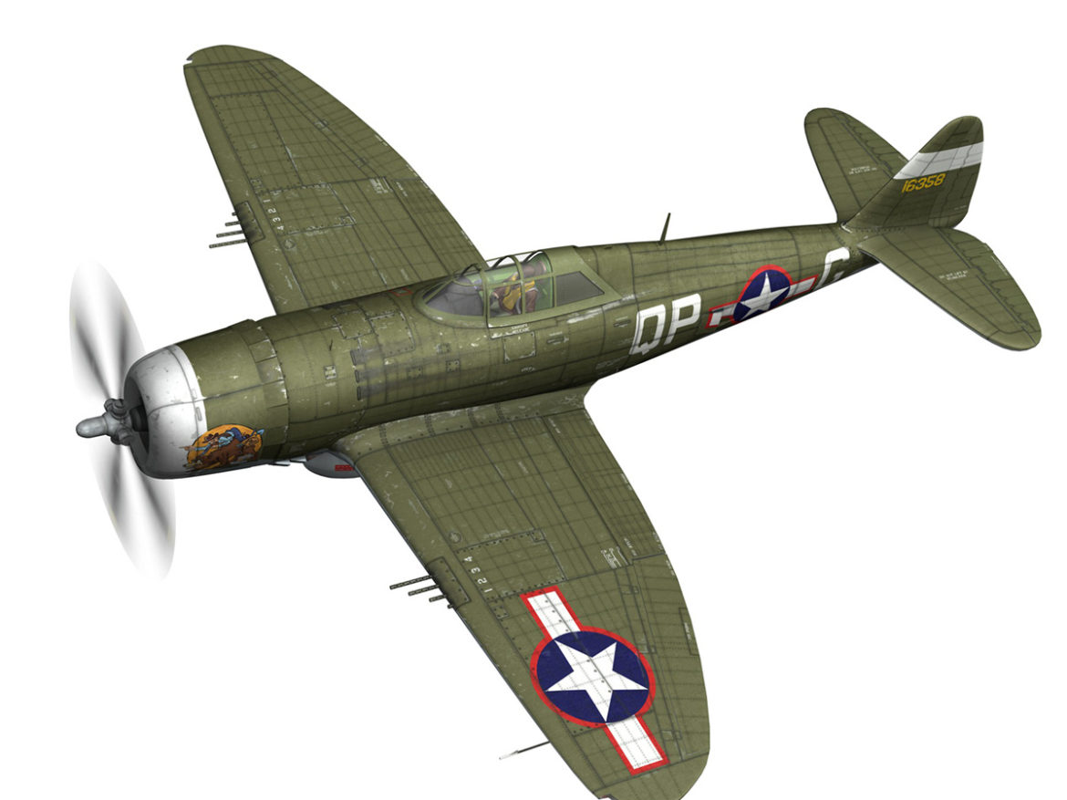 republic p-47c thunderbolt – california or bust 3d model 3ds fbx c4d lwo obj 281809