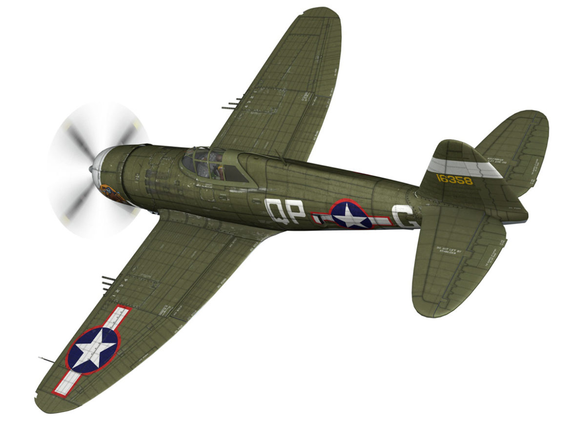 republic p-47c thunderbolt – california or bust 3d model 3ds fbx c4d lwo obj 281810
