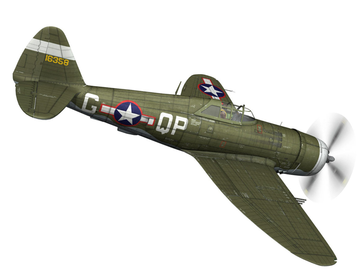 republic p-47c thunderbolt – california or bust 3d model 3ds fbx c4d lwo obj 281813