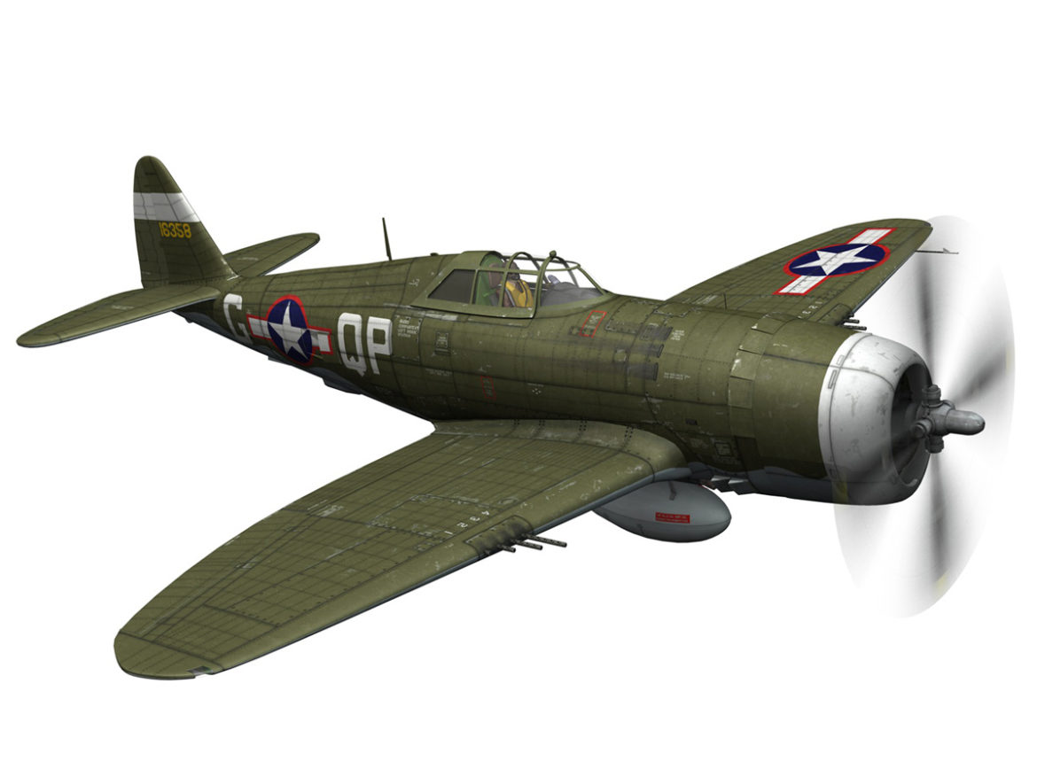 republic p-47c thunderbolt – california or bust 3d model 3ds fbx c4d lwo obj 281814