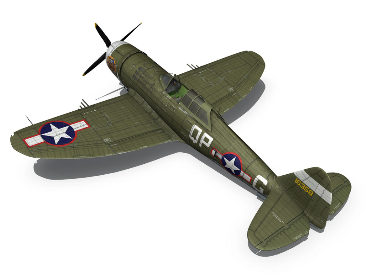 republic p-47c thunderbolt – california or bust 3d model 3ds fbx c4d lwo obj 281818