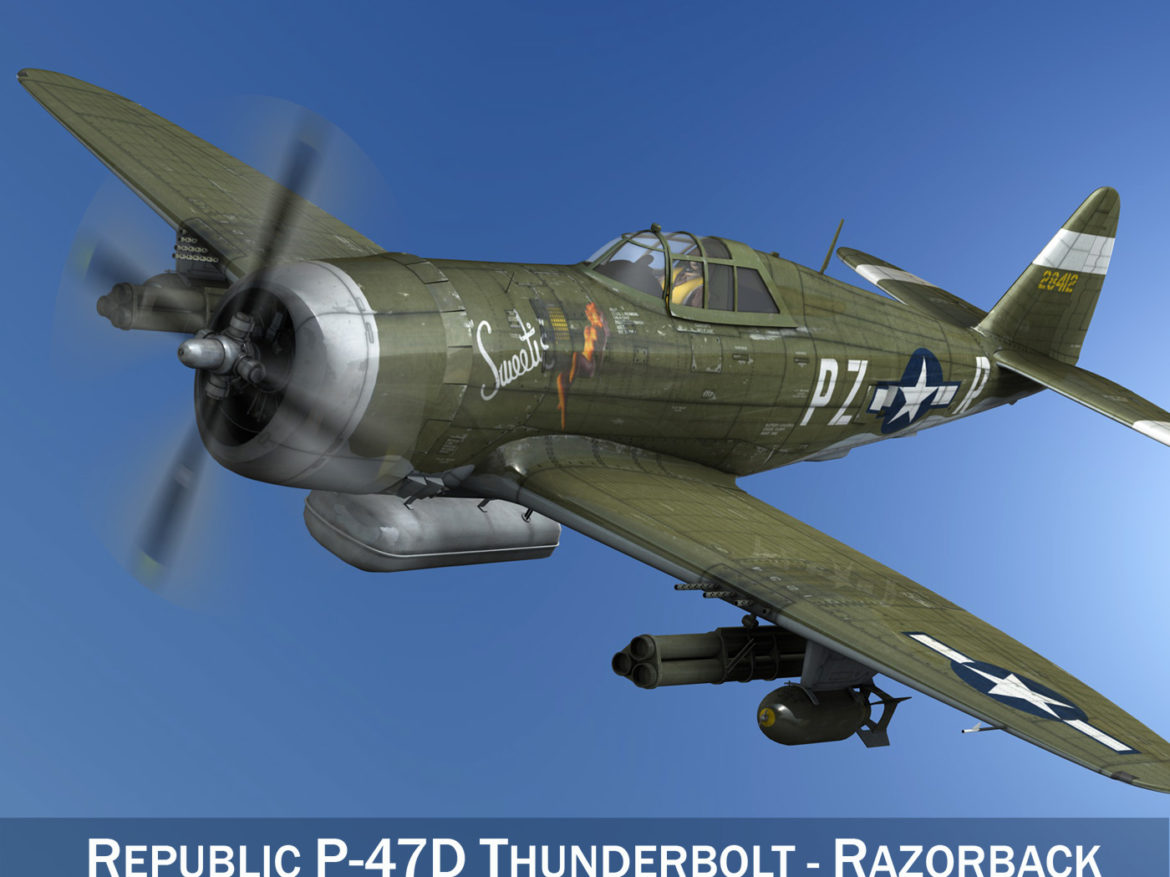 republic p-47d thunderbolt – sweetie – pz-r 3d model 3ds fbx c4d lwo obj 281831