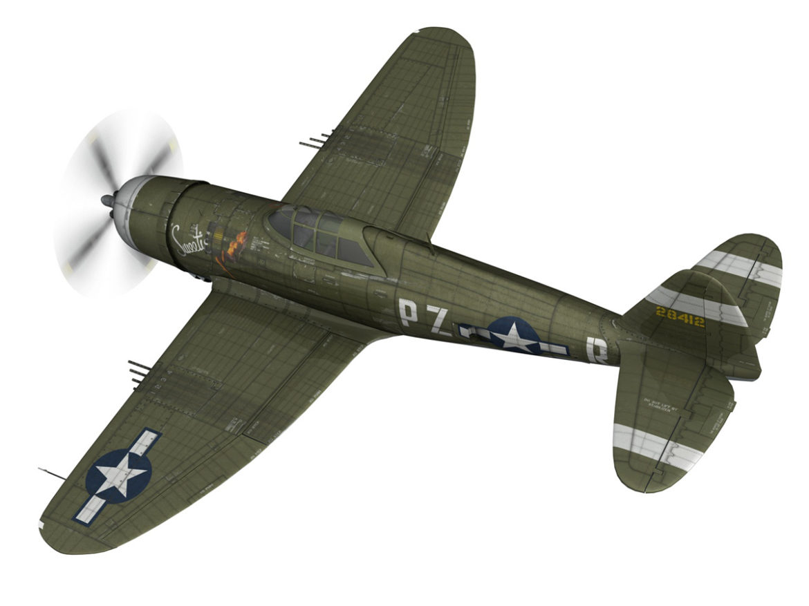republic p-47d thunderbolt – sweetie – pz-r 3d model 3ds fbx c4d lwo obj 281834