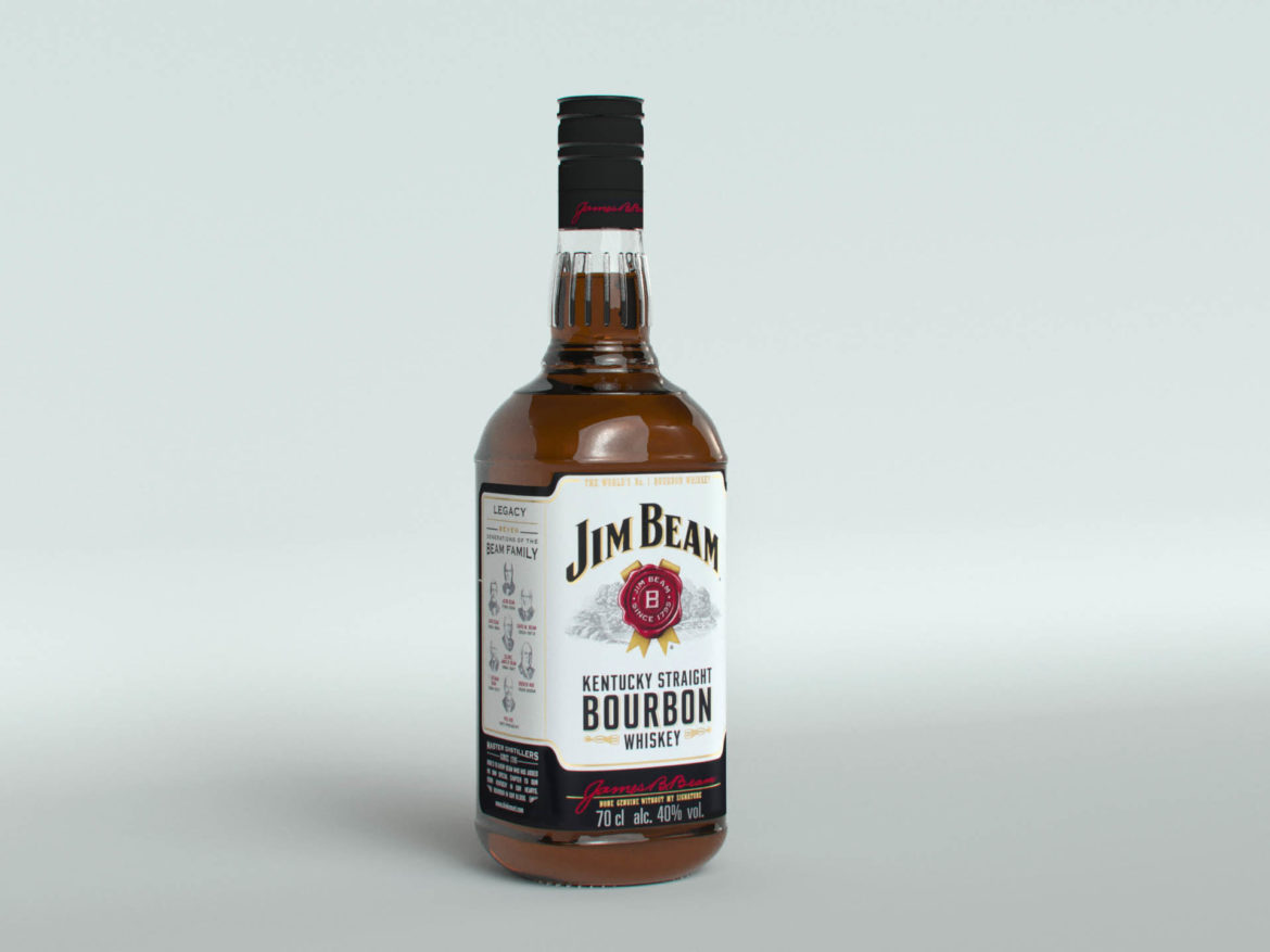 jim beam original bottle with new edition labels 3d model max fbx texture obj 282184