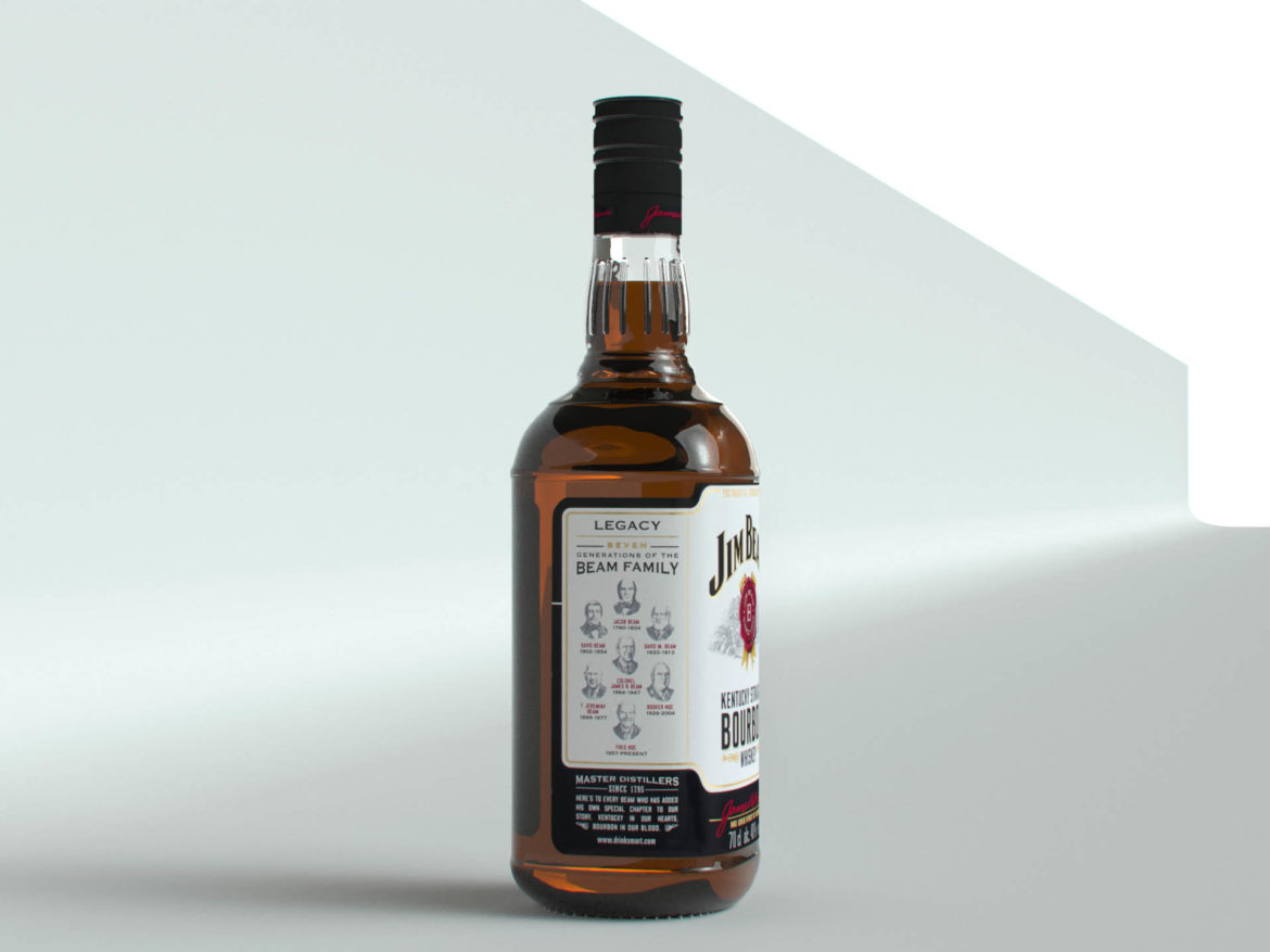 jim beam original bottle with new edition labels 3d model max fbx texture obj 282185