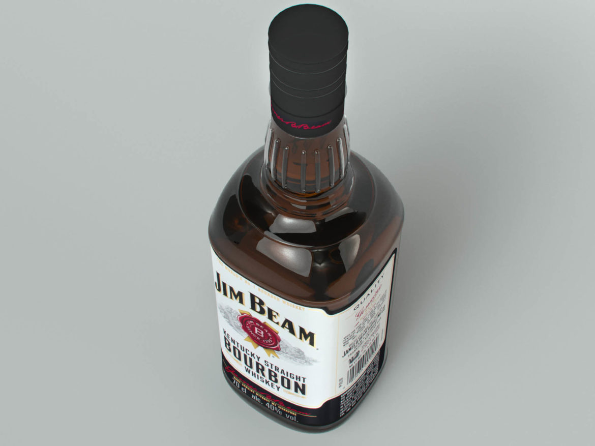 jim beam original bottle with new edition labels 3d model max fbx texture obj 282186