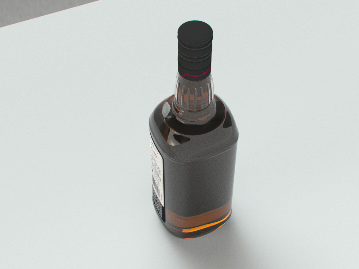 jim beam original bottle with new edition labels 3d model max fbx texture obj 282188