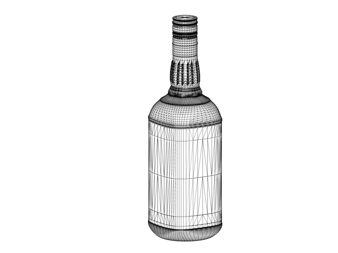 jim beam original bottle with new edition labels 3d model max fbx texture obj 282190