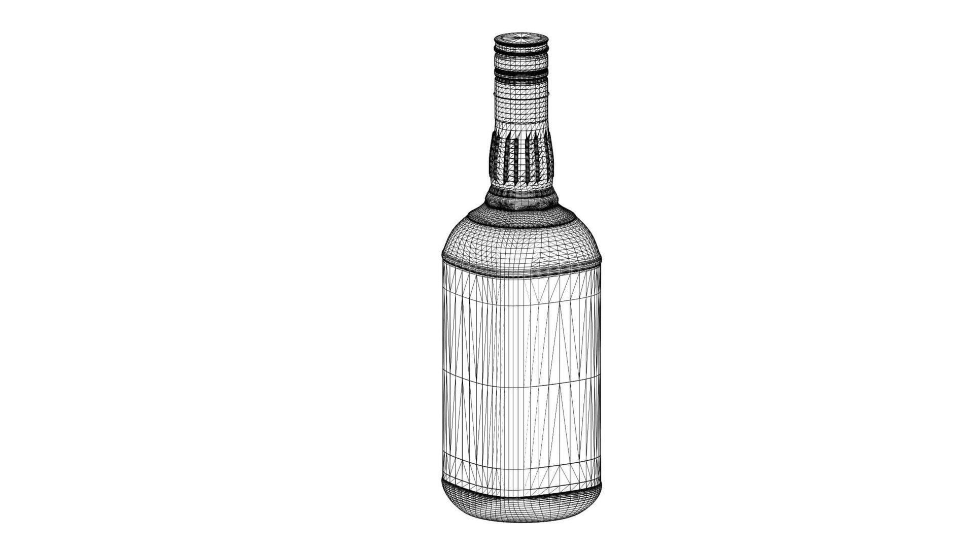 Jim Beam Original Bottle with new edition labels 3D Model FlatPyramid