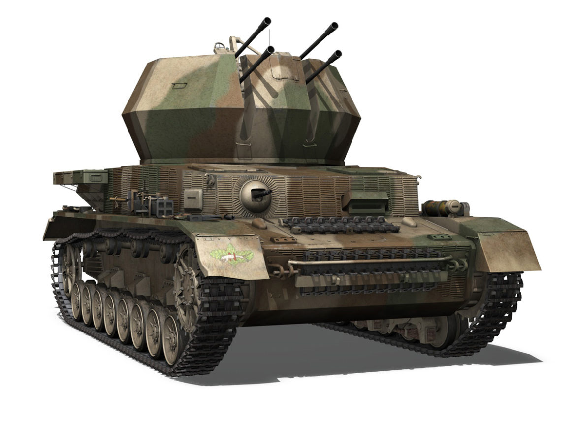 flakpanzer iv – wirbelwind – spzjgabt 654 3d model 3ds fbx c4d lwo obj 282311