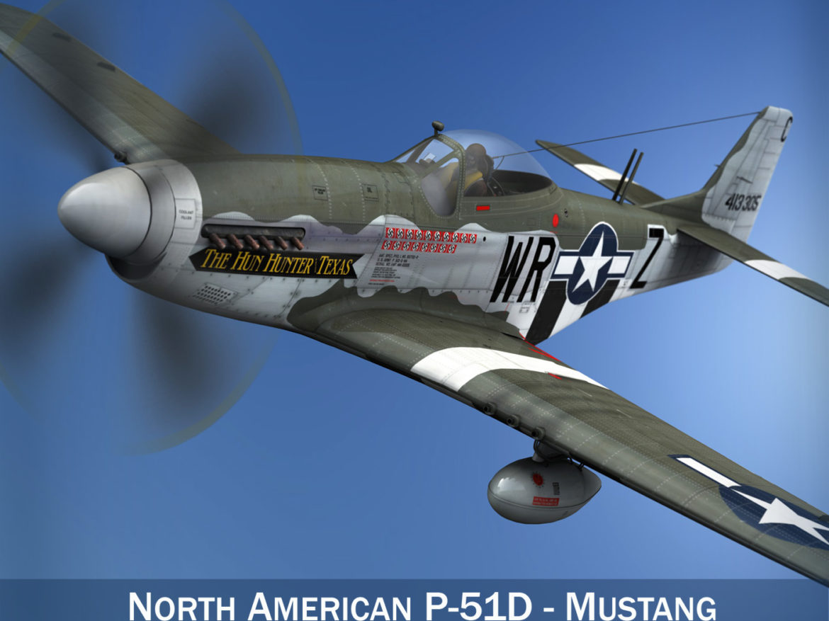 north american p-51d – the hun hunter / texas 3d model fbx c4d lwo obj 282525