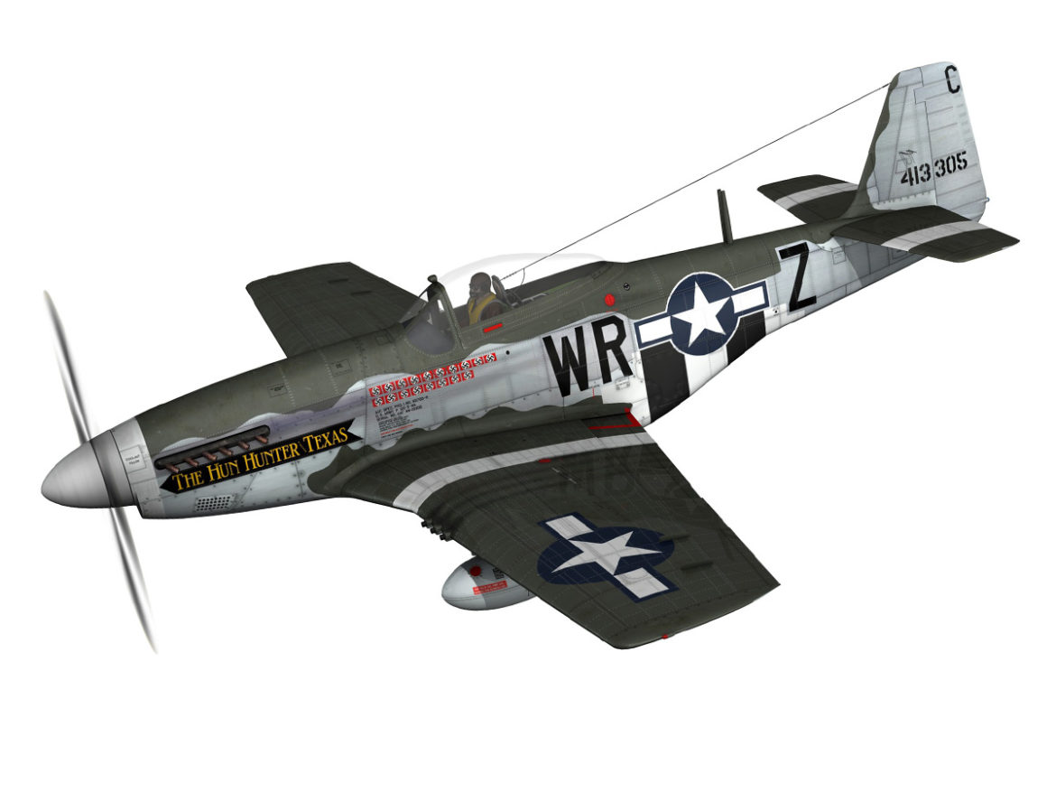 north american p-51d – the hun hunter / texas 3d model fbx c4d lwo obj 282526