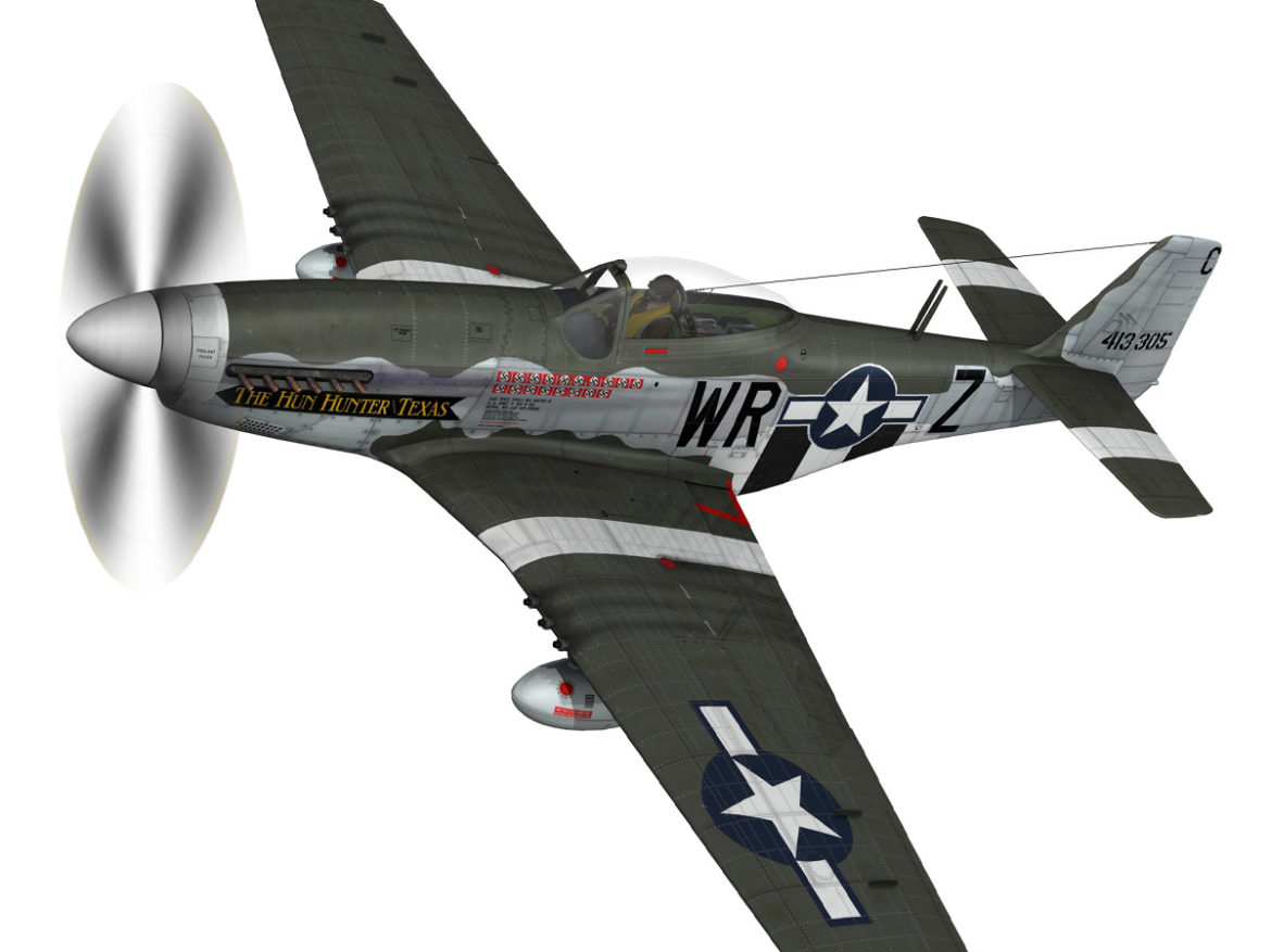 north american p-51d – the hun hunter / texas 3d model fbx c4d lwo obj 282528