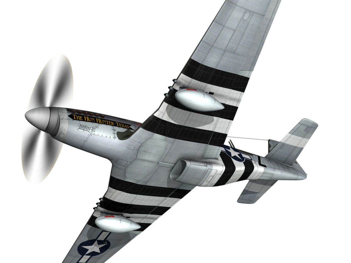north american p-51d – the hun hunter / texas 3d model fbx c4d lwo obj 282529
