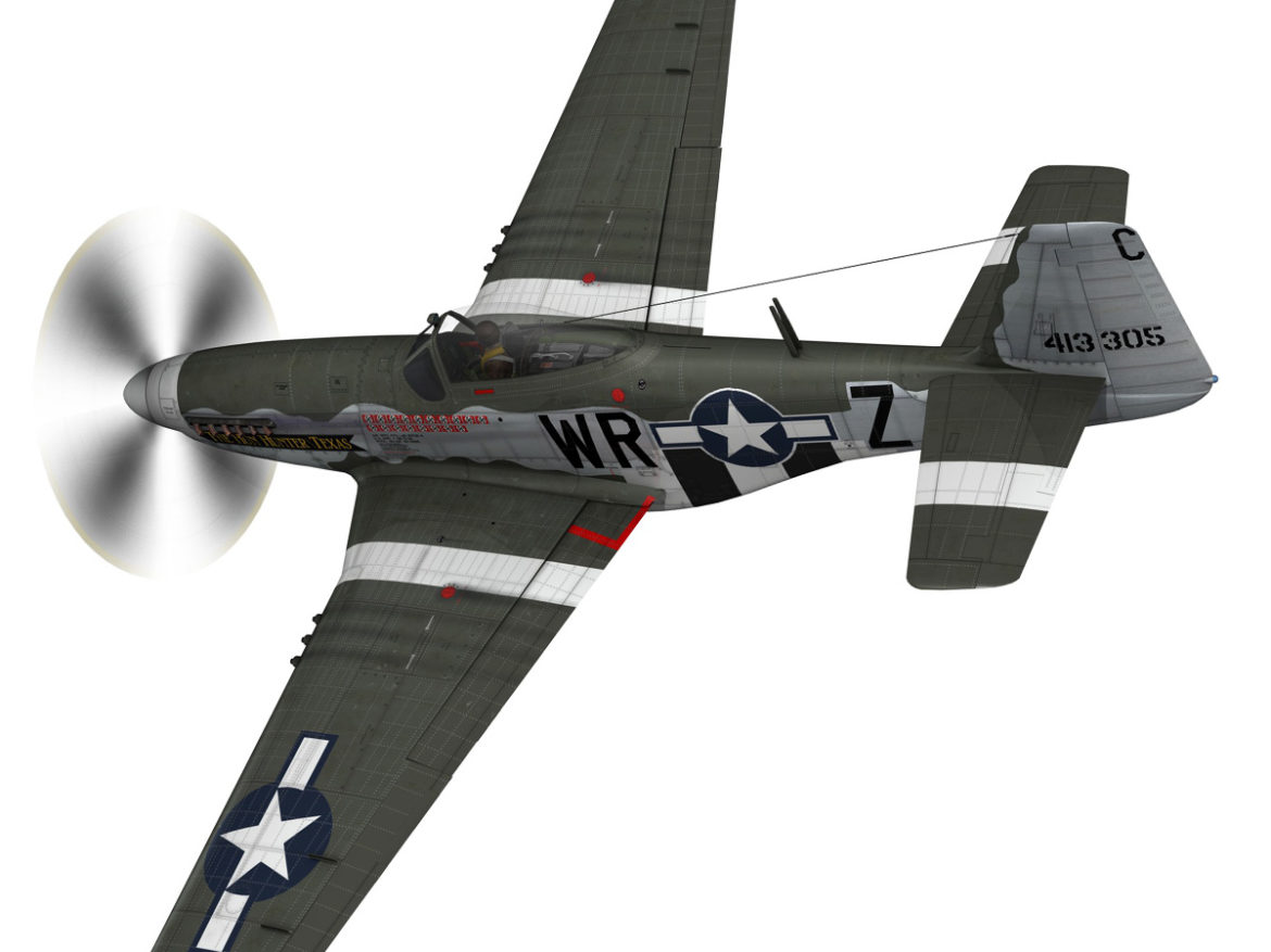 north american p-51d – the hun hunter / texas 3d model fbx c4d lwo obj 282530