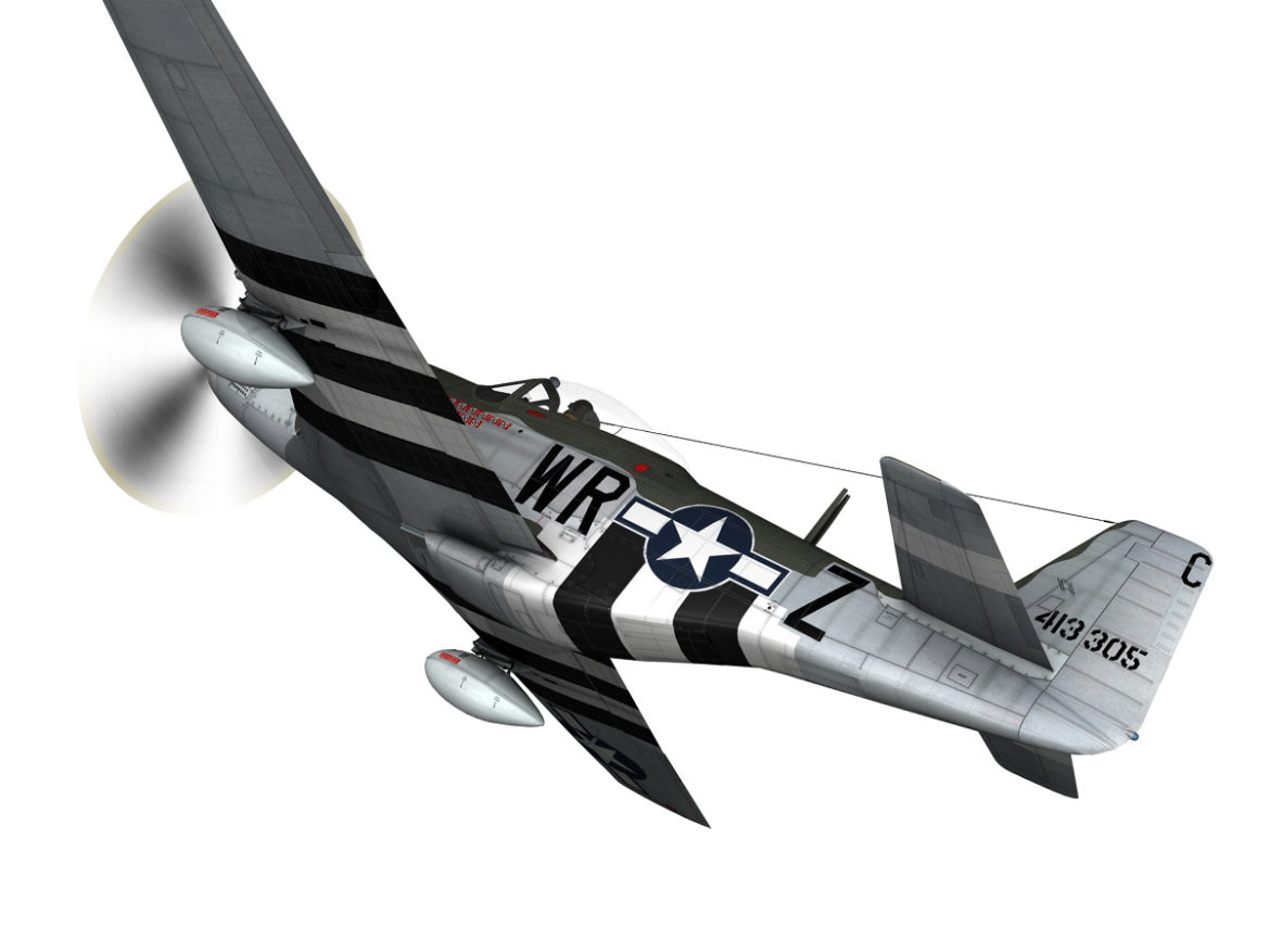 north american p-51d – the hun hunter / texas 3d model fbx c4d lwo obj 282531