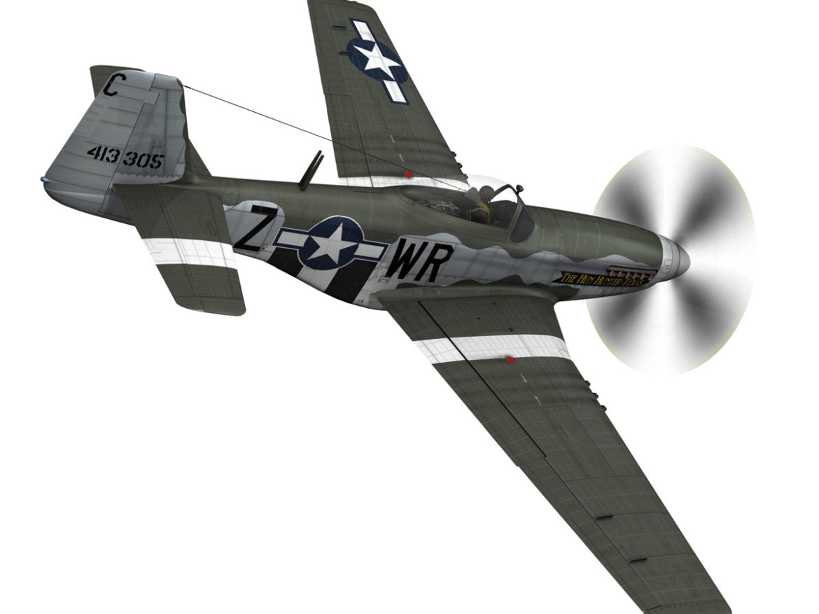 north american p-51d – the hun hunter / texas 3d model fbx c4d lwo obj 282532