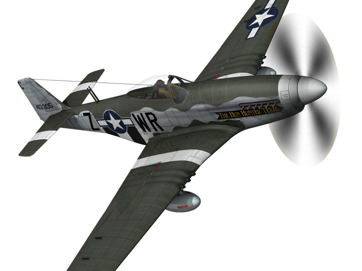 north american p-51d – the hun hunter / texas 3d model fbx c4d lwo obj 282533