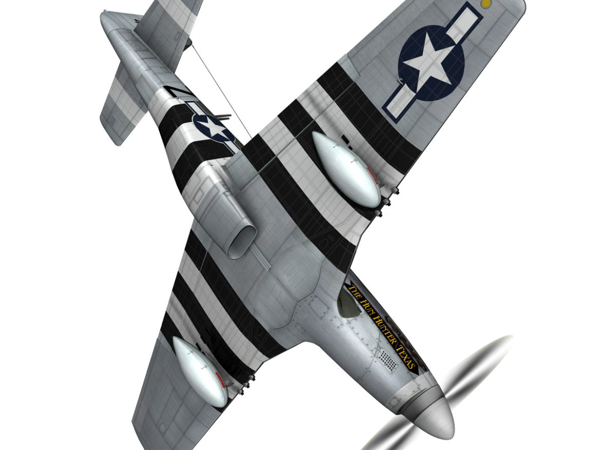 north american p-51d – the hun hunter / texas 3d model fbx c4d lwo obj 282534