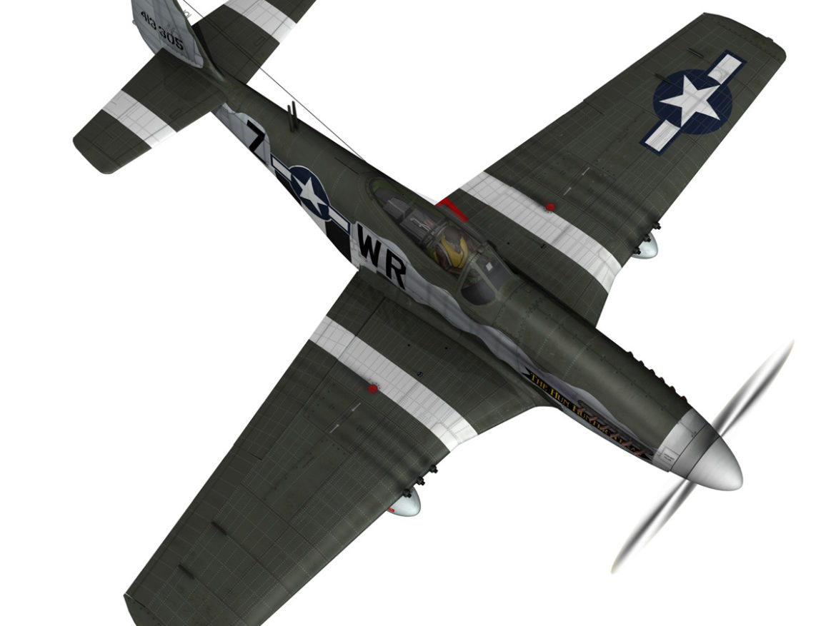 north american p-51d – the hun hunter / texas 3d model fbx c4d lwo obj 282535